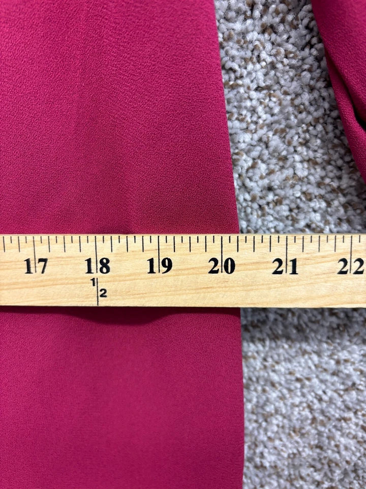 Chaus Maroon Shirt Dress Button Down V-Neck Midi Vintage Dress Women's Size 22W - Image 4 of 4