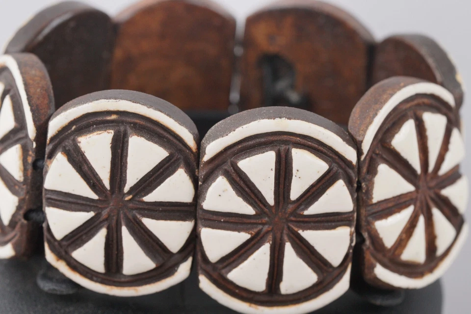 Antique Tiki Isle Handmade Coconut Shell Enamel Necklace Earrings & Bracelet Set - Image 4 of 4