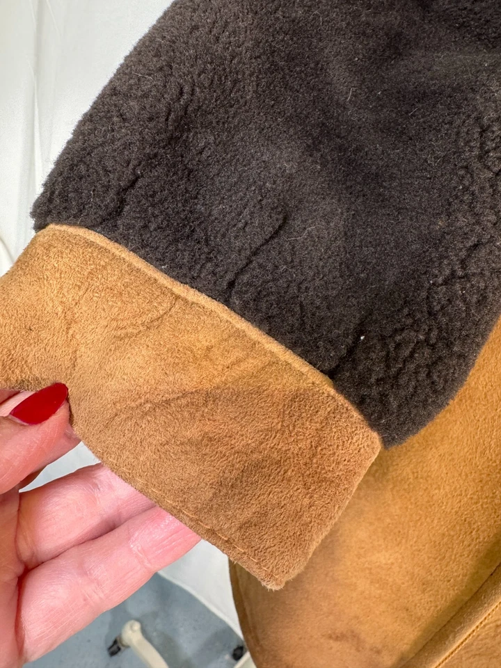 De Colección Sawyer of Napa Marrón Piel de Oveja Piel Gamuza Abrigo Chaqueta Talla 10 Talla M Foto 4 de 4