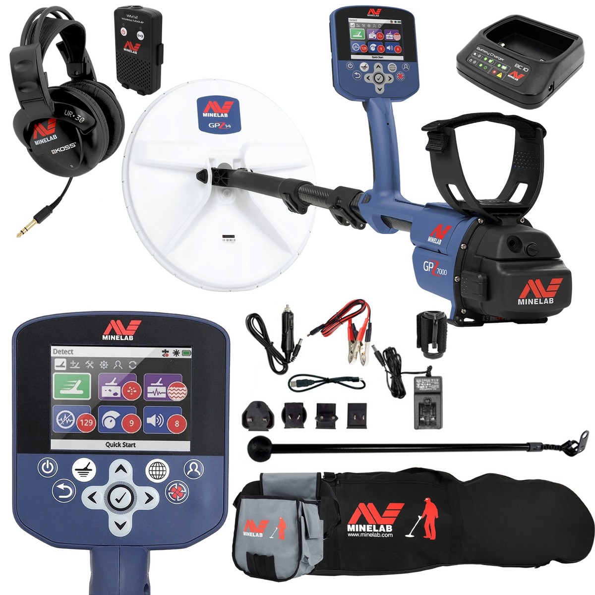 Minelab GPZ 7000 All Terrain Gold Metal Detector with Carry Bag