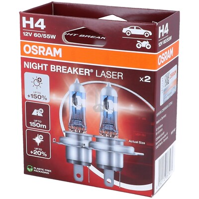 OSRAM H4  Night Breaker LASER Next Generation 150% mehr Helligkeit  DUO BOX