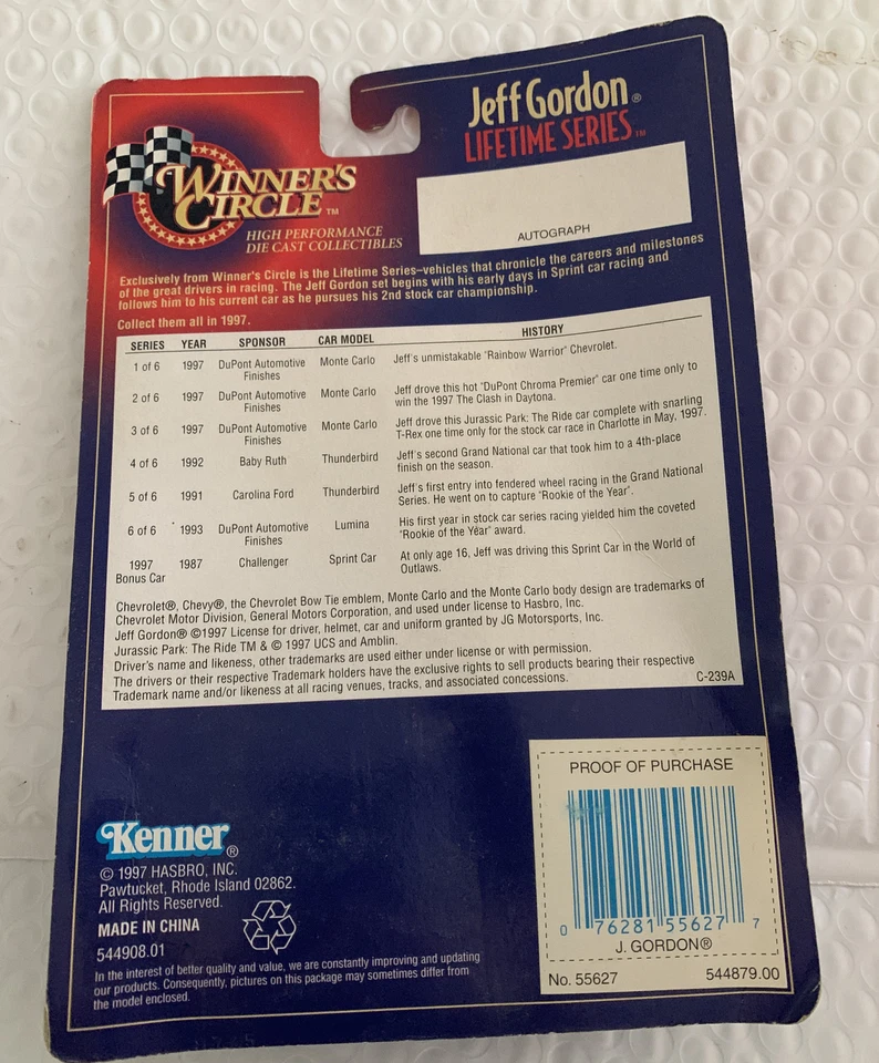 Ganadores Circle, Jeff Gordon #1 1991 Carolina Ford Thunderbird 1/64 Foto 2 de 2