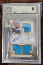 2018 TOPPS TRIPLE THREADS ONYX RONALD ACUNA ROOKIE PATCH AUTO /35 BGS 9 / 10 RC