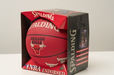 Spalding Chicago Bulls Red Basketball 1990s in Box Vintage NBA Endorsed