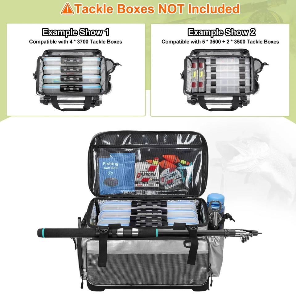 Estuche para bolsa de almacenamiento de aparejos de pesca con base rígida de EVA para cajas de aparejos, pesca... Foto 3 de 4