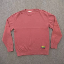 Zara Man Sweater Mens Large Pink Knit Long Sleeve Crew Knit Pullover