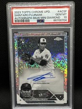2023 Topps Chrome Update Autographs Shintaro Fujinami #AC-SF B&W Mini DiamondRC