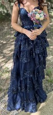 Prom dress, blue with sequins, Size 0, perfect for prom or wedding