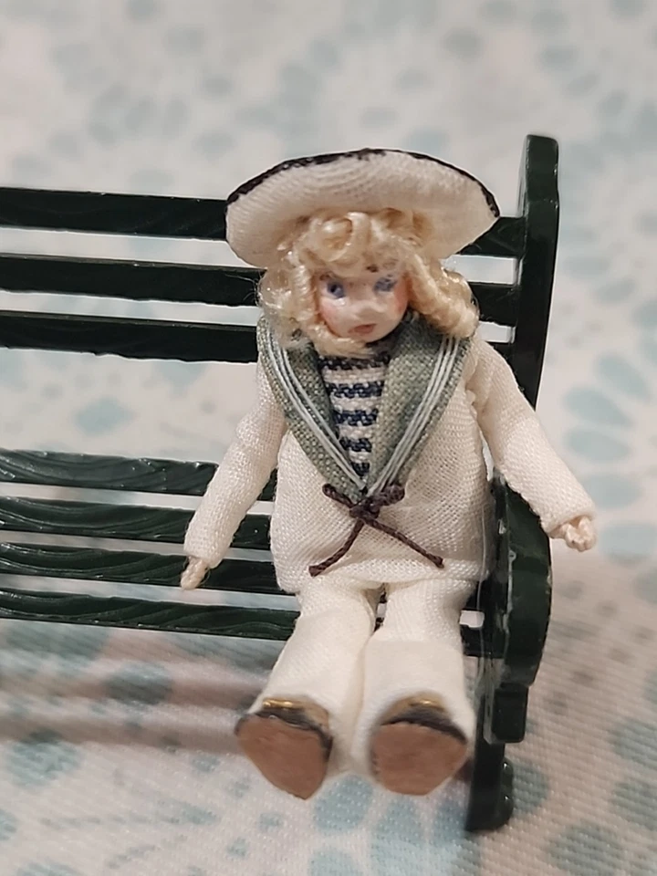 老式娃娃屋微型水手男孩娃娃 Artisan Renee Delaney SCARCE 出品 — 第 3/4 张图片