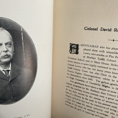 SOUTH WALES 1906 Colonel David Rees LEWIS - of Plas Pen-y-darran Merthyr Tydfil