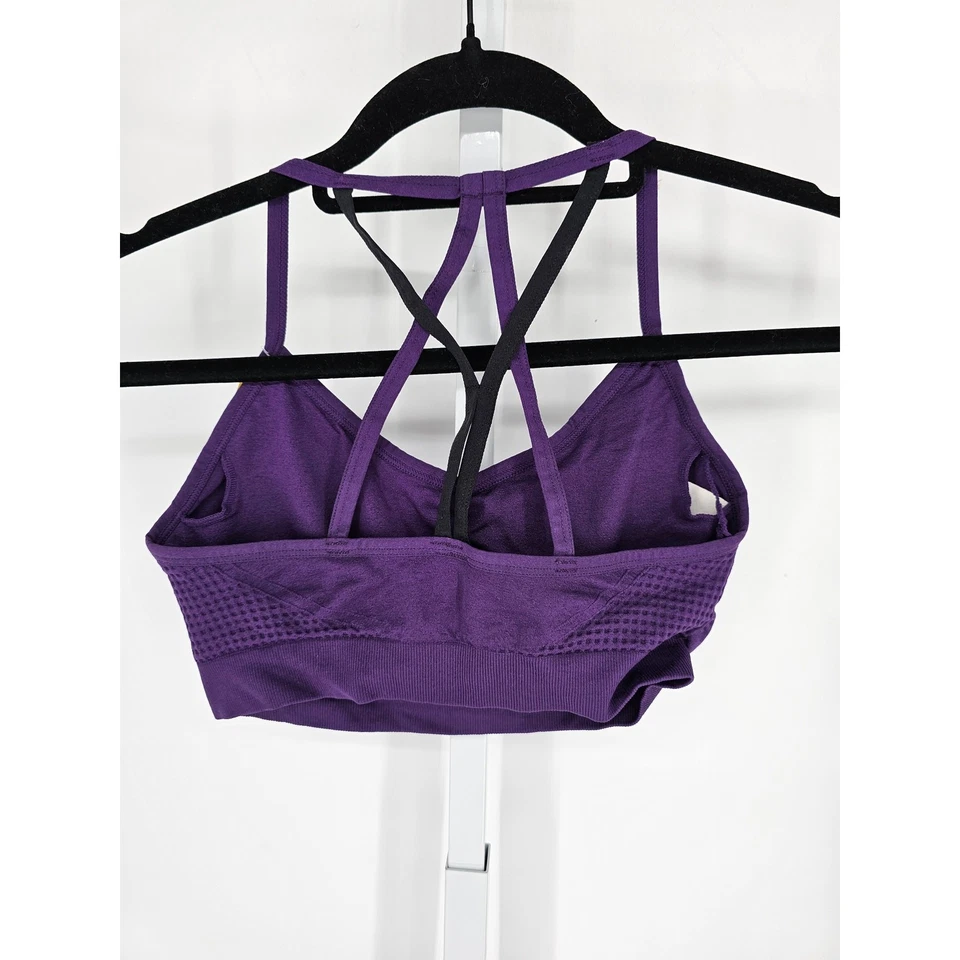 Sujetador deportivo Kenneth Cole Reaction para mujer talla M sin cables púrpura con tiras NUEVO Foto 3 de 4