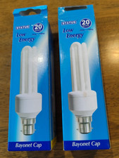 Status B22 20w = 100w Low Energy  1200 Lm Lumen Stick Light Bulbs Bayonet x2