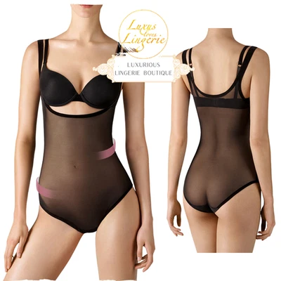 Tulle Formant Corps Par Wolford 36 Noir Transparent Moulant - Photo 1/2