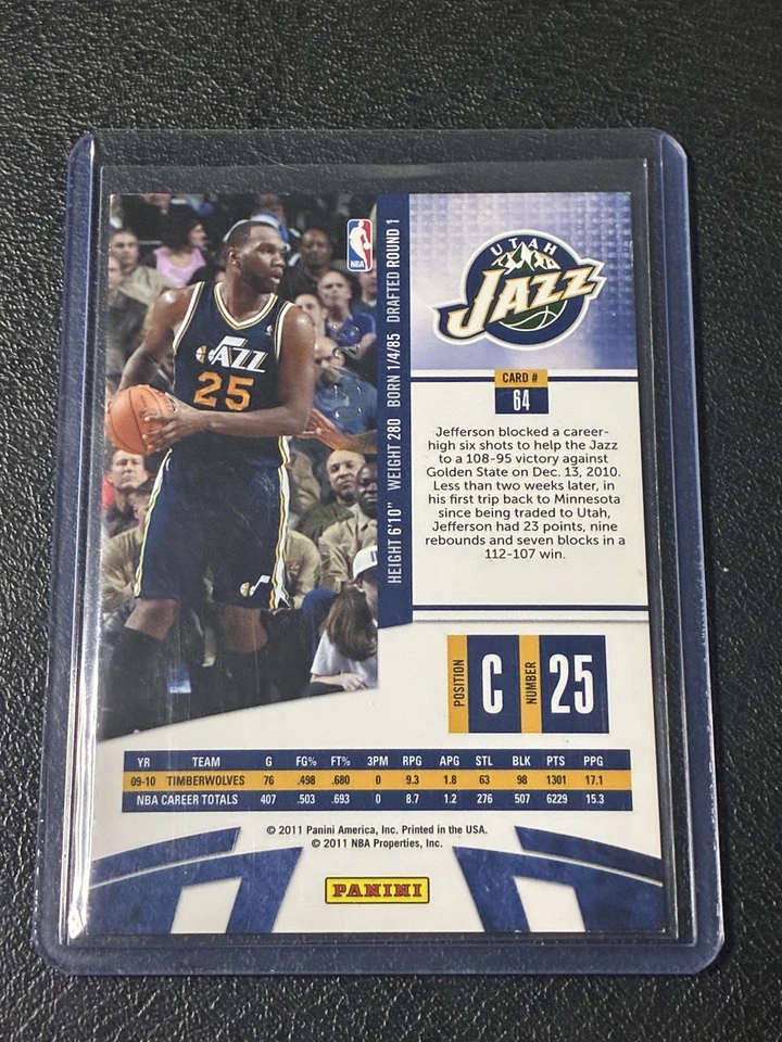 2010-11 帕尼绝对纪念品 Spectrum Al Jefferson #64 SSP /25🔥 — 第 2/2 张图片
