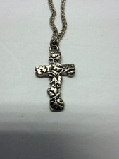 Silver tone Cross Neckless 24" Silver tone chain