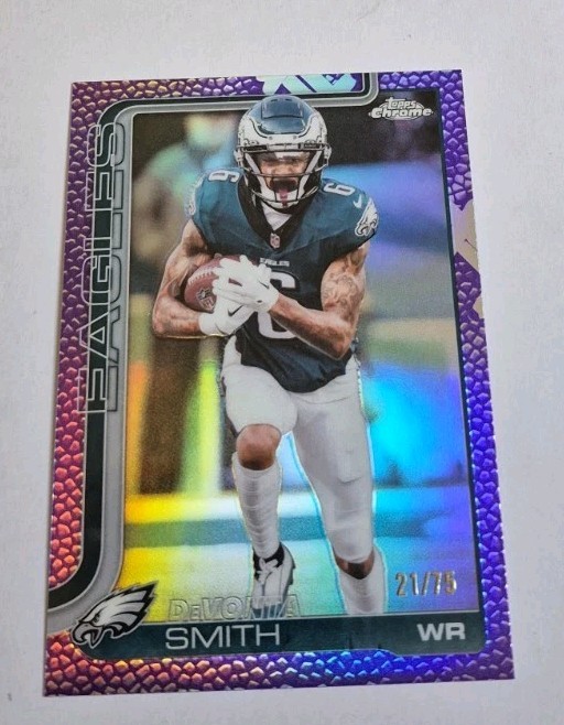 Topps Chrome 2025  DeVonta Smith True Purple /75 Philadelphia Eagles #244