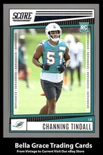 2022 Panini Score Channing Tindall #355 Miami Dolphins Scorecard NFL Football