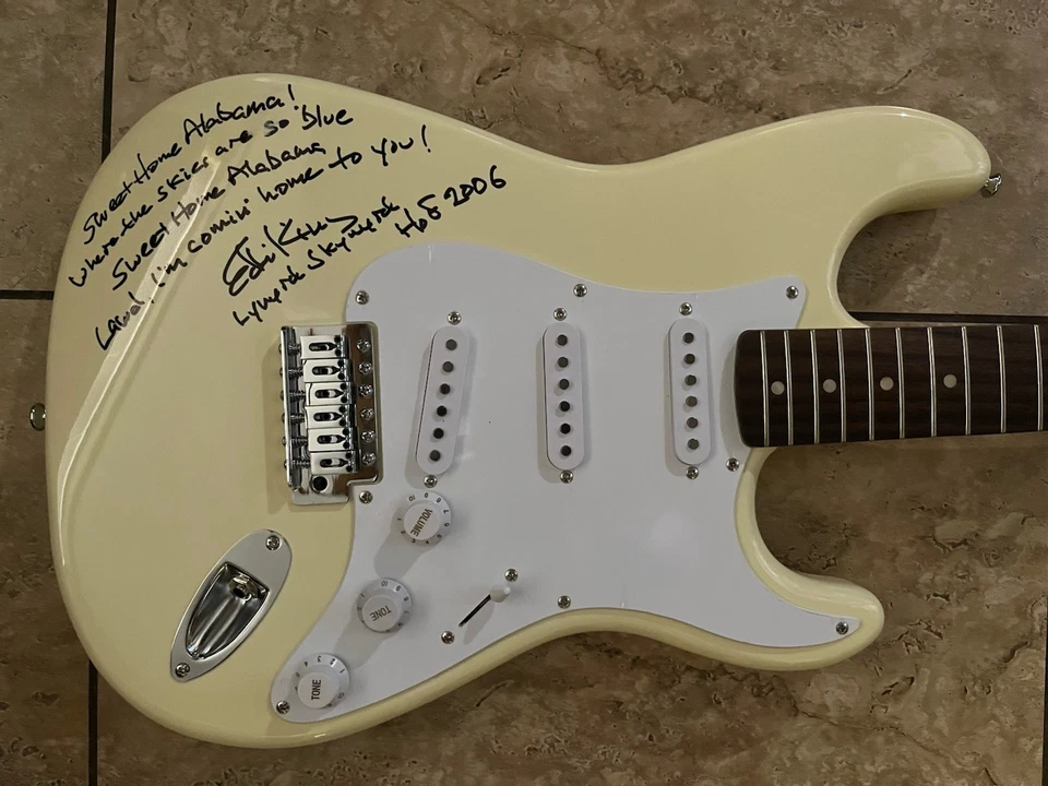 Ed King Lynyrd Skynyrd Signed Autograph Guitar BAS Certified W Sweet Home Lyrics - Image 2 of 4