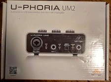 Behringer U-Phoria UM2 2x2 USB Audio Interface XENYX Mic Preamp Phantom Power