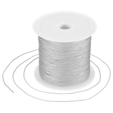 0.6mm Nylon String for Bracelets, 44 Yards Nylon Beading Thread Silver Gray 