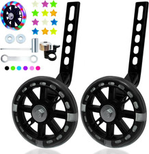 Training Wheels Flash Mute Wheel Bicycle Compatible for Bikes of 12 14 16 18 20