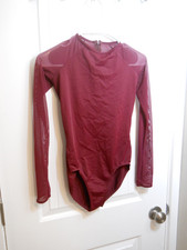 Balera Maroon Leotard Women's Small Long sleeve
