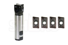 1-1/2 x 1-1/4" 90  4FL Indexable End Mill  4 PCS APKT 1604 Inserts XS 