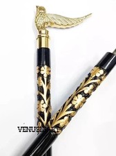 Designer Wooden Cane Walking Stick W/Solid Brass Handle For Men Women Gift