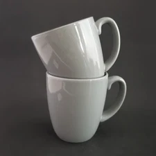 Set of 2 Corelle Coordinates Gray Coffee Mugs Stoneware Corning Ware 12oz 4"T