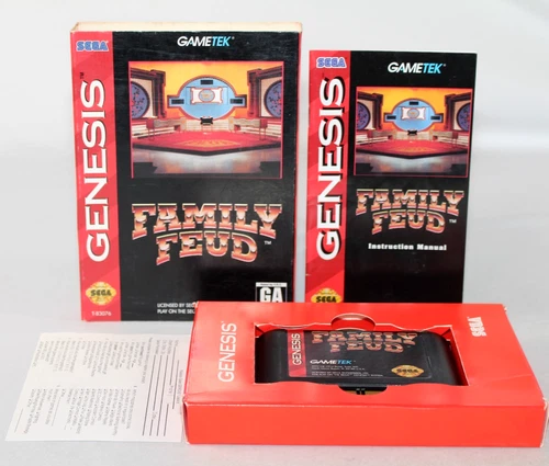 Family Feud Sega Genesis Complete CIB! Very Good Condition w/ Reg Card! NICE!