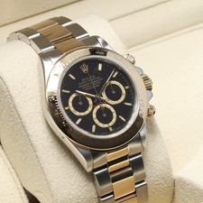 Rolex Daytona 40mm Two-Tone Black/Champagne Dial YG Bezel Oyster 16523 5