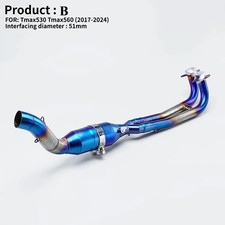 For Yamaha TMAX530 Tmax560 17-23 Exhaust System Stainless Slip on Pipe 51mm