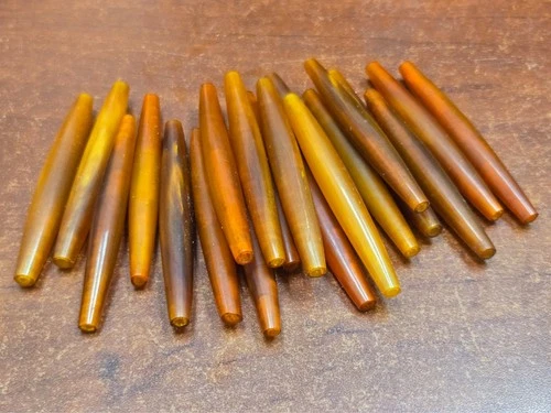 50 PCS ORANGE BUFFALO HORN HAIR PIPE CHOKER BEADS PENDANTS 3"