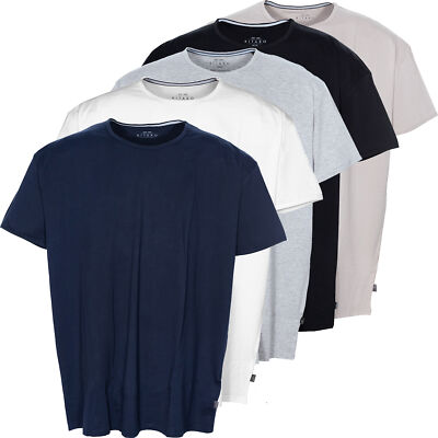 Kitaro T Shirt Herren Kurzarm Rundhals Basic Uni Baumwolle Plusgröße 