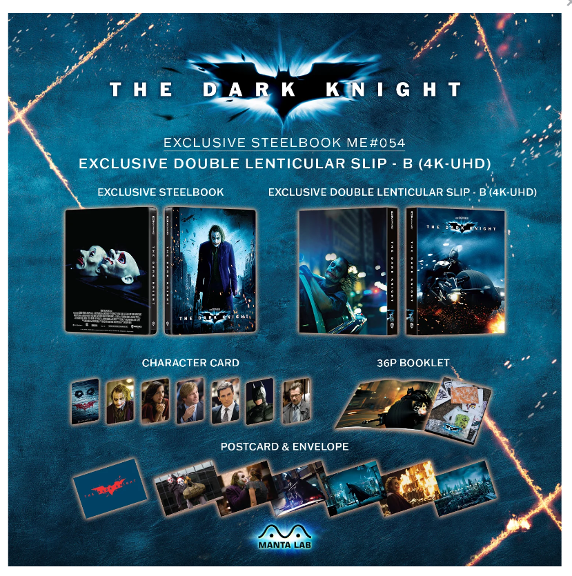 THE DARK KNIGHT [4K UHD + 2D] Blu-Ray STEELBOOK [MANTA LAB] DOUBLE 