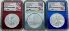 2021 T1 American Silver Eagle NGC MS70 FDI Mercanti Foil 3 Coin Set ✪COINGIANTS✪