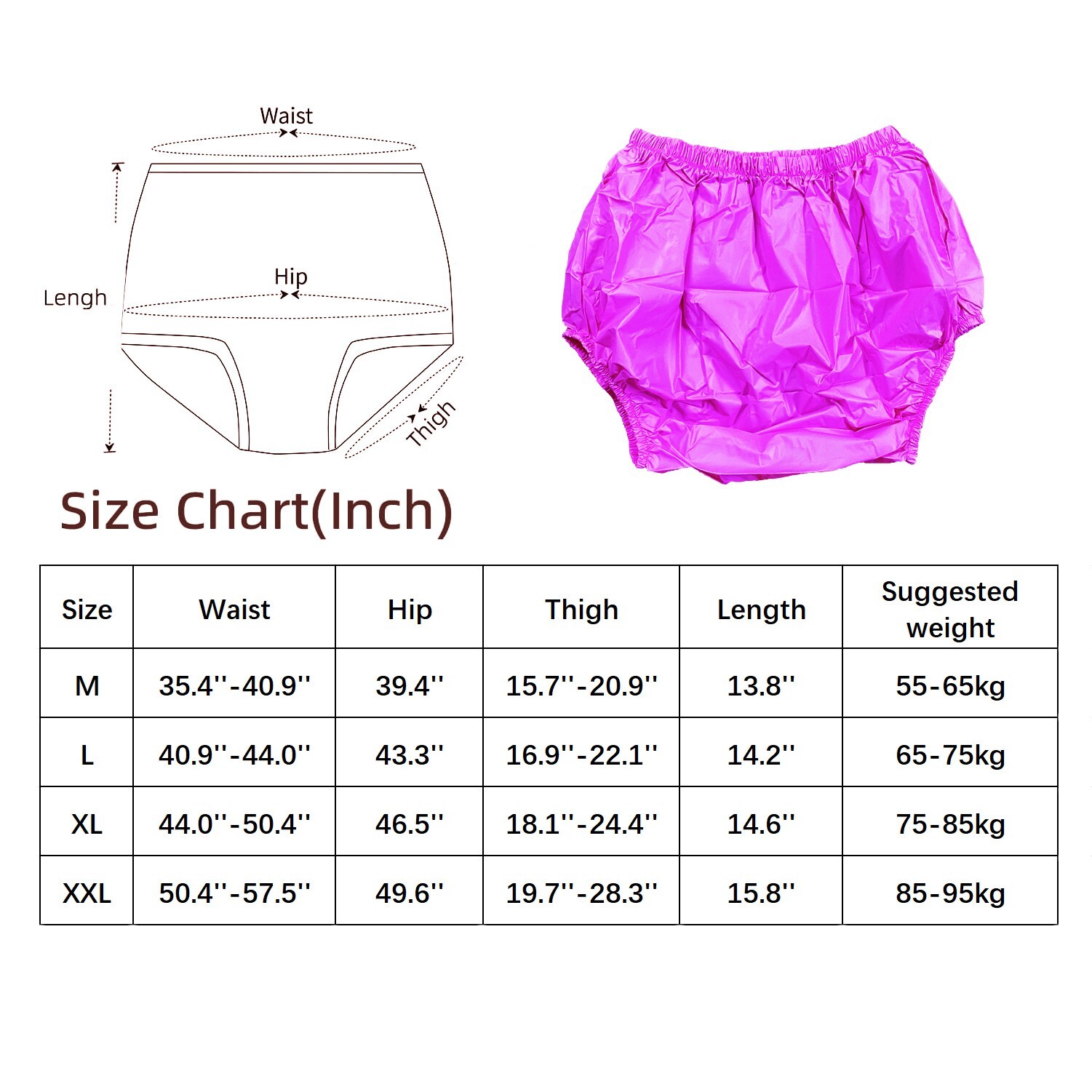 Lady Plastic Pants Waterproof Incontinence Briefs Pants Knickers Soft