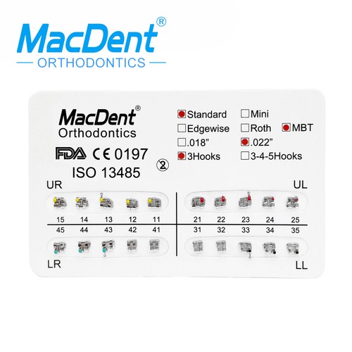 Dental Orthodontic Adhesive Brackets Braces Metal Mini MBT/Roth.022 Hook 345 Wax - Picture 59 of 100