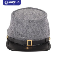 "Men's US Civil War Officer's Grey Wool Kepi - Embrace Historical Elegance"