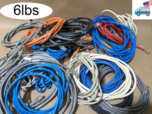 6lbs Lot: Mixed Good Standard/Long Length Ethernet CAT5 Network LAN Cables/RJ45