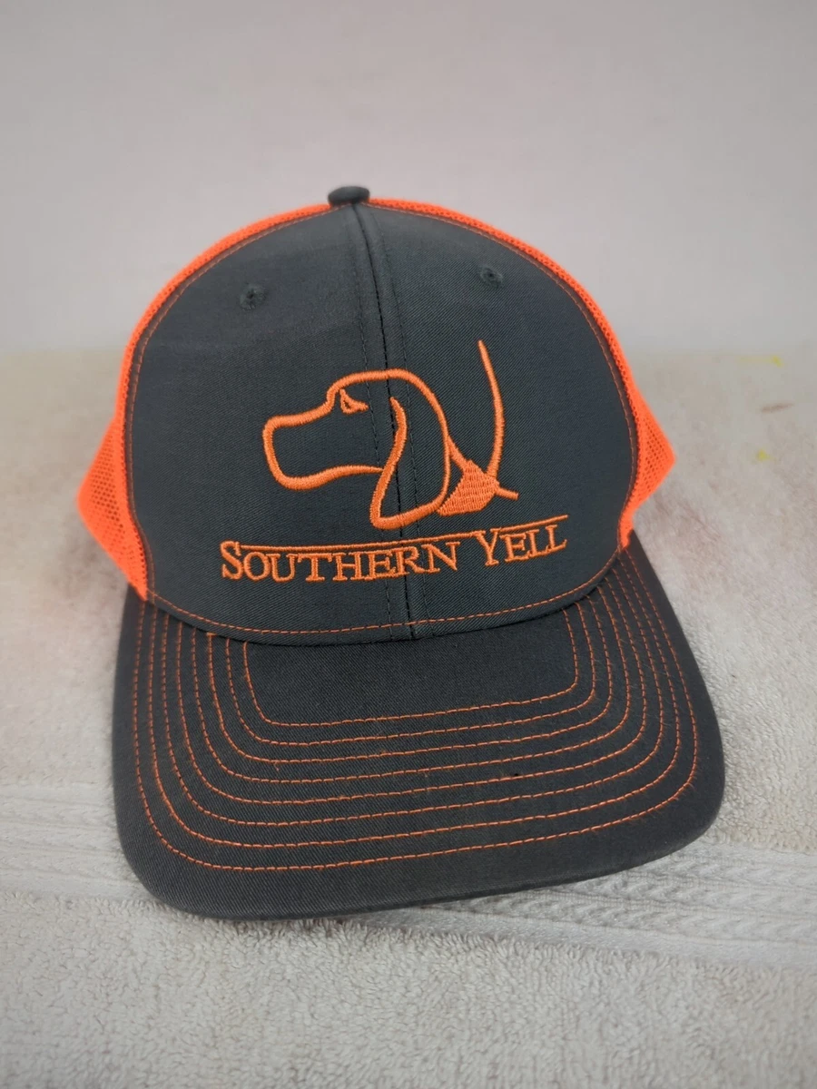 Southern Yell Hunting Dog Trucker Mesh Snapback Hat Gray & Orange