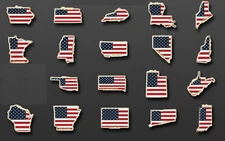US State Lapel Pins, United States, American Flag, Patriotic, Politics, Election