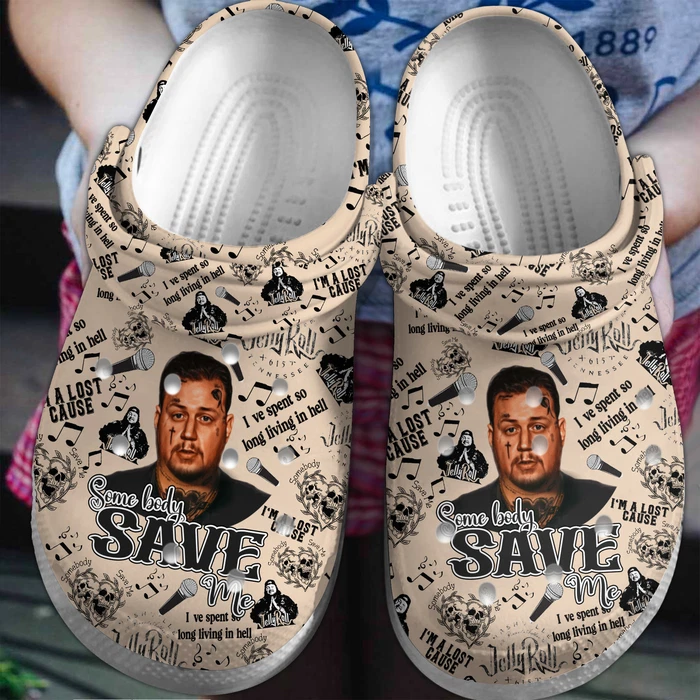 Somebody Saves Me Jelly Roll Music Beige Clogs