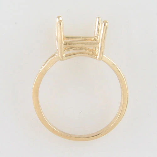 PRE-NOTCHED 12X10MM EMERALD CUT DESIGNER RING 10K YELLOW GOLD SIZE 7 CR33-10KY - Image 2 of 3