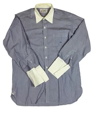 Turnbull & Asser Dress Shirt Purple Striped French Cuff England Men's 16.