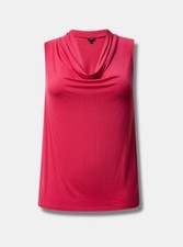 Torrid Studio Tissue Jersey Drape Neck Tank Pink 00 M L 10 E85602