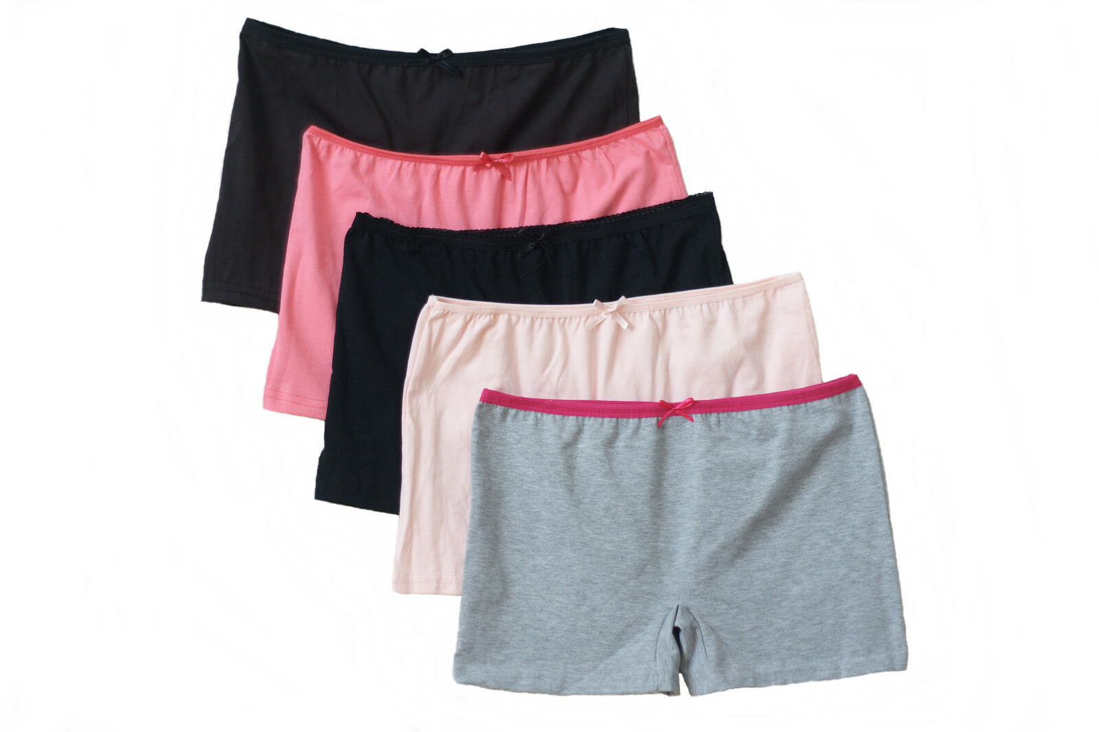 5 Boxer Donna Amsterdam Collection In Cotone - Multicolor, Stampa Foglie, 90% Cotone