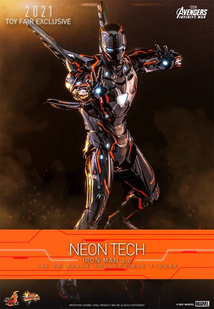 Ready! Hot Toys MMS597D39 AVENGERS: INFINITY WAR NEON TECH IRON 