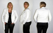 Brand New L'agence White Leather Biker Moto Jacket Size Medium 6 8 M