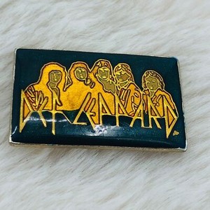 Vtg Def Leppard Enamel Rock Band Silhouette Jacket Lapel Pin